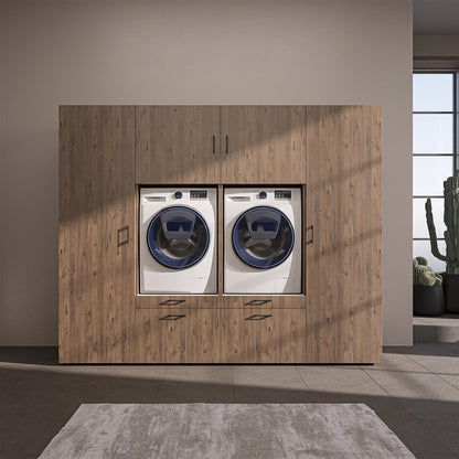 Roomart wandmeubel SERIE II, 254 cm, voor 2 apparaten met 2 hoge kasten, in 3 kleuren