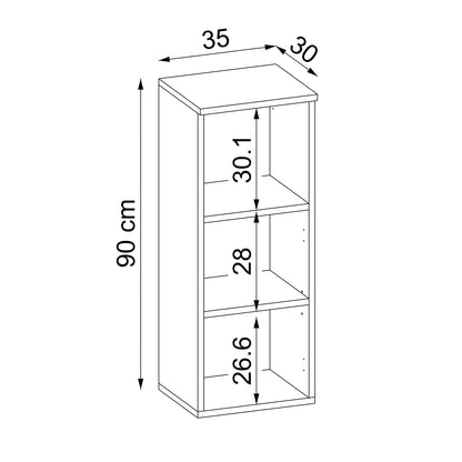 Roomart Seitenschrank „LOTUS“ – moderner Bad-Hängeschrank mit Softclose, 150 cm, 90 cm, 60 cm – in Anthrazit-Eiche, Eiche oder Weiß-Eiche -  Badmöbel - Hängeschrank, wand,  hochschrank, hochschrank weiß, 60 cm breit, küche, waschküche, wohnzimmer, schmal,