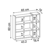 Roomart Badezimmerspiegelschrank "Lotus“ – 65/75/95 cm – in Eiche – moderner Badschrank mit Spiegel -  badezimmerspiegelschrank, mirror, lichtschalter, badspiegelschrank, geringe, tiefe, schiebetür, steckdose, eckspiegelschrank, smarter, badhängeschränkch