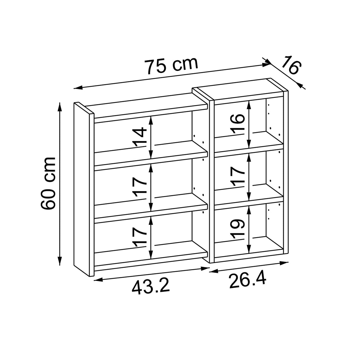 Roomart Badezimmerspiegelschrank "Lotus“ – 65/75/95 cm – in Eiche – moderner Badschrank mit Spiegel -  badezimmerspiegelschrank, mirror, lichtschalter, badspiegelschrank, geringe, tiefe, schiebetür, steckdose, eckspiegelschrank, smarter, badhängeschränkch