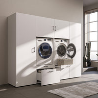 Roomart wandmeubel SERIE II, 254 cm, voor 2 apparaten met 2 hoge kasten, in 3 kleuren