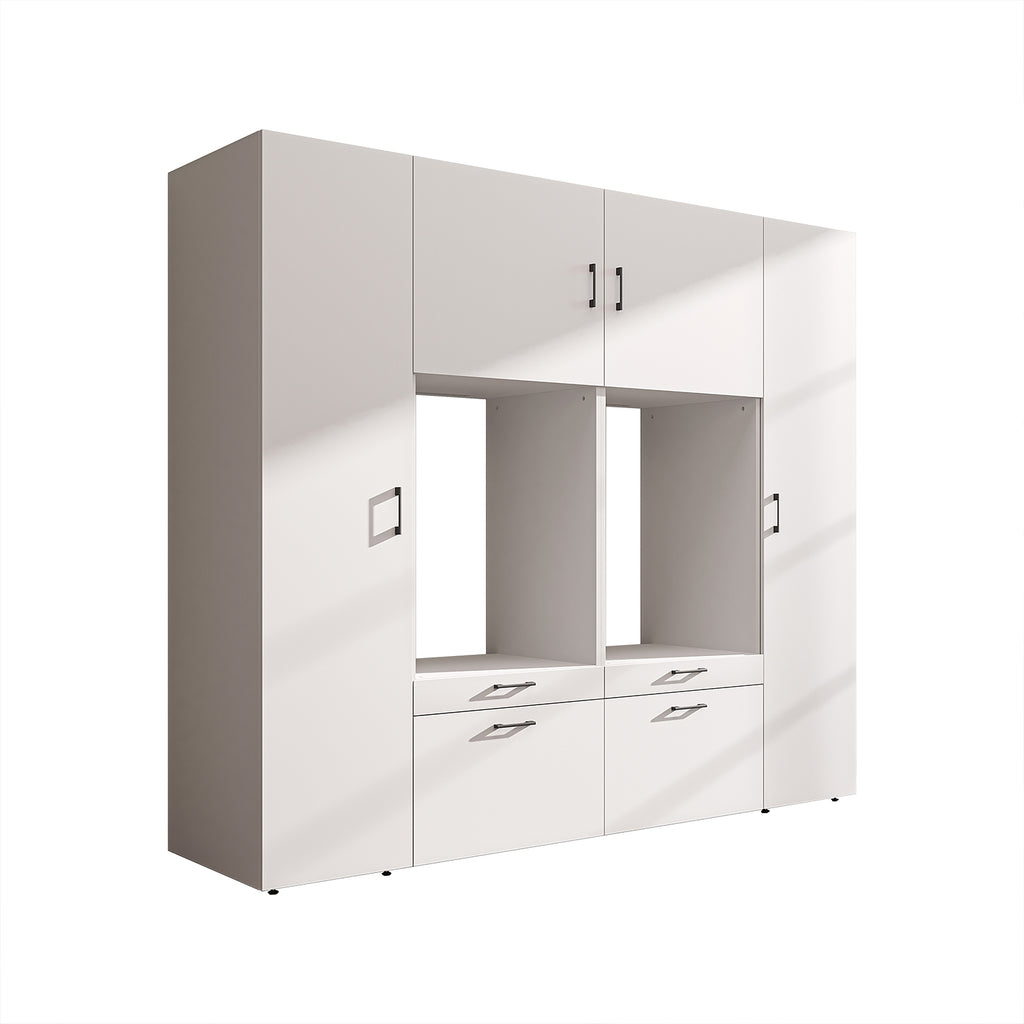Roomart wandmeubel SERIE 2, 224 cm, voor 2 apparaten met 2 hoge kasten, in 3 kleuren