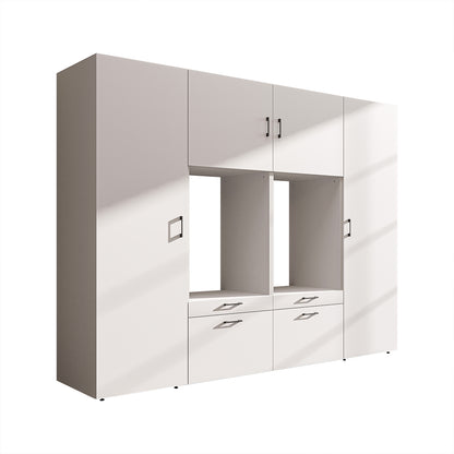 Roomart wandmeubel SERIE II, 254 cm, voor 2 apparaten met 2 hoge kasten, in 3 kleuren
