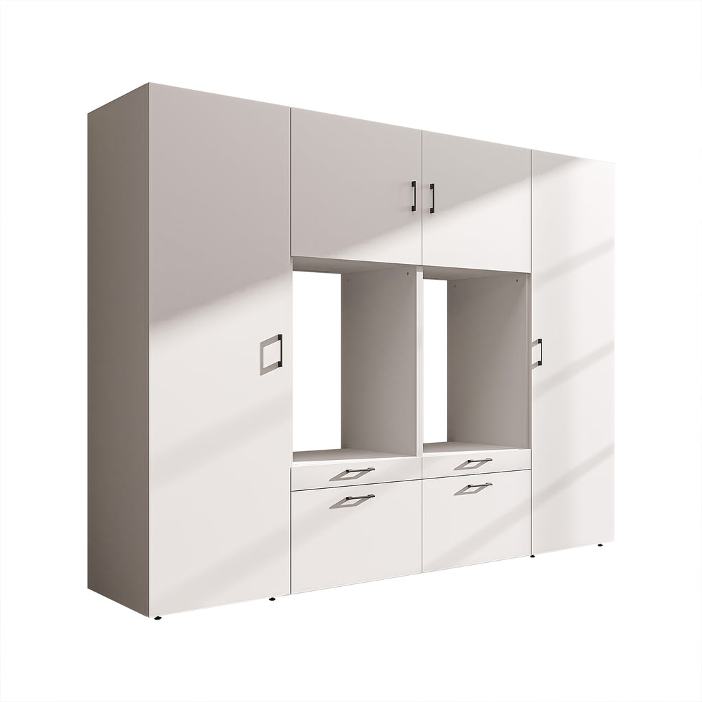 Roomart wandmeubel SERIE II, 254 cm, voor 2 apparaten met 2 hoge kasten, in 3 kleuren