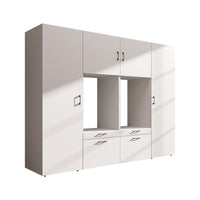 Roomart wandmeubel SERIE II, 254 cm, voor 2 apparaten met 2 hoge kasten, in 3 kleuren