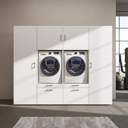 Roomart wandmeubel SERIE II, 254 cm, voor 2 apparaten met 2 hoge kasten, in 3 kleuren
