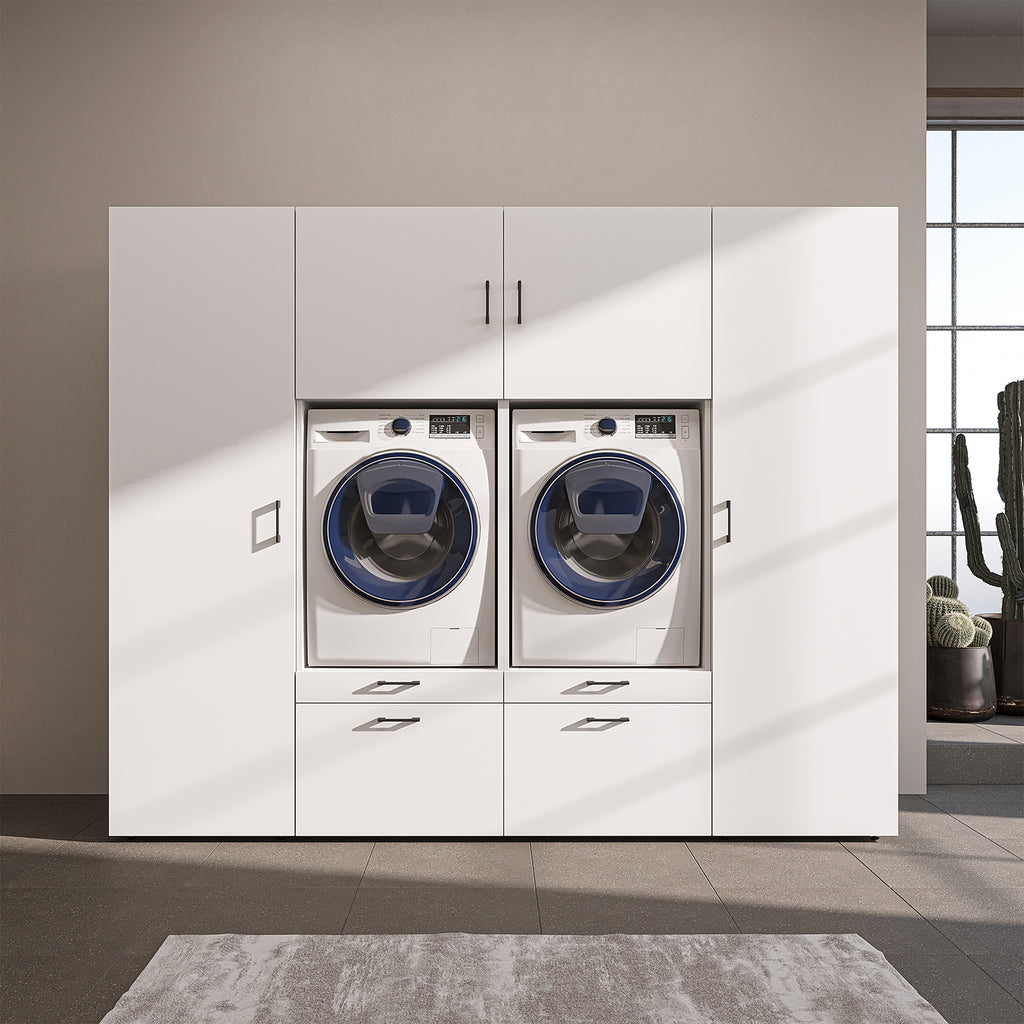 Roomart wandmeubel SERIE II, 254 cm, voor 2 apparaten met 2 hoge kasten, in 3 kleuren