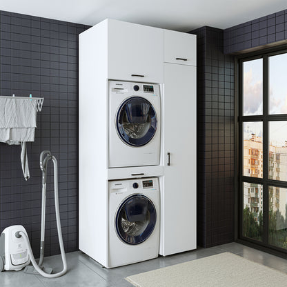 Roomart wasmachinekast DUO-I, 112 cm, met hoge kast en uittrekplank, in 3 kleuren