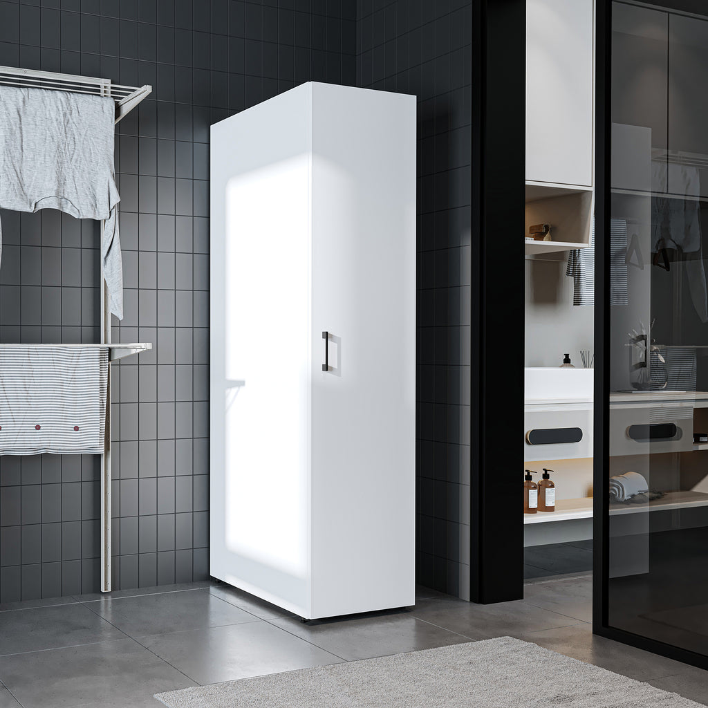 Roomart • DORA Hochschrank 45cm Breit • Weiß • Weiß Eiche • Eiche • Anthracit Eiche - waschmaschinenschrank, waschmaschinenregal, waschturm, schrank, weiß, waschmaschinen, unterschrank, waschmaschine, trockner, haushaltsschrank, schränke, badschrank, hoch
