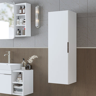 Roomart badkamer hoge kast LYCIA, 114 cm, smalle zijkast met opbergruimte, in 4 kleuren