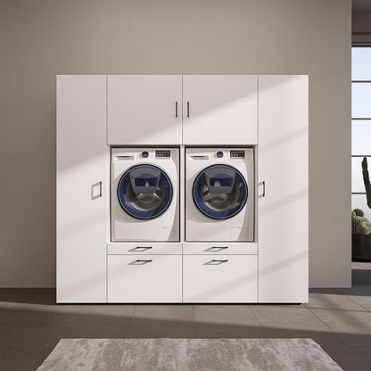 Roomart wandmeubel SERIE 2, 224 cm, voor 2 apparaten met 2 hoge kasten, in 3 kleuren