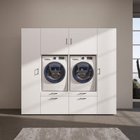 Roomart wandmeubel SERIE 2, 224 cm, voor 2 apparaten met 2 hoge kasten, in 3 kleuren