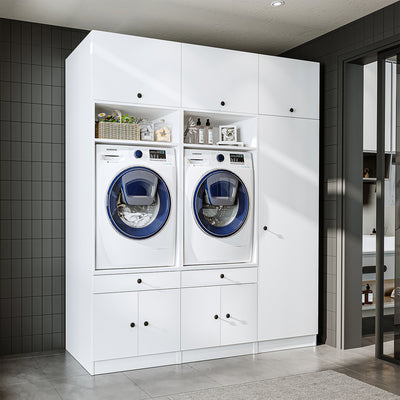 Roomart wasmachinekast SERIE 1, 194 cm, kastenwand met hoge kast, in 3 kleuren