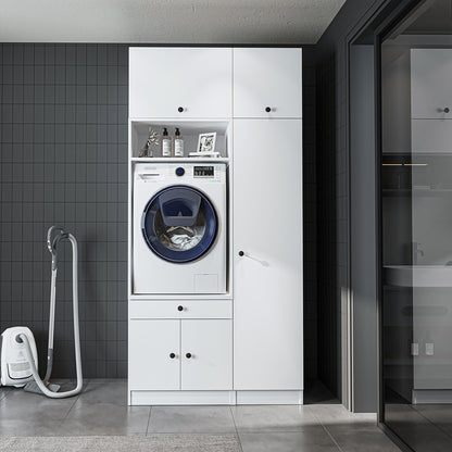 Roomart wasmachinekast SERIE 3, 112 cm, met hoge kast en uittrekbaar blad, in 3 kleuren