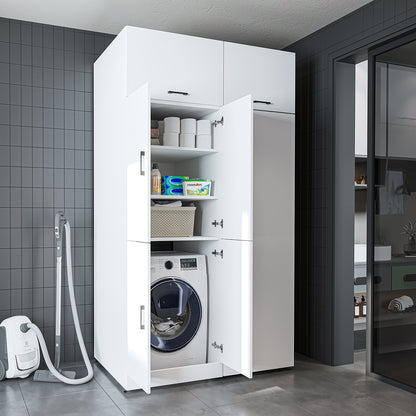 Roomart wasmachinekast DORA-II, 130 cm, voor wasmachine en droger, in 5 kleuren