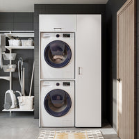 Roomart wasmachinekast DUO-I, 112 cm, voor 2 apparaten met hoge kast, in 2 kleuren