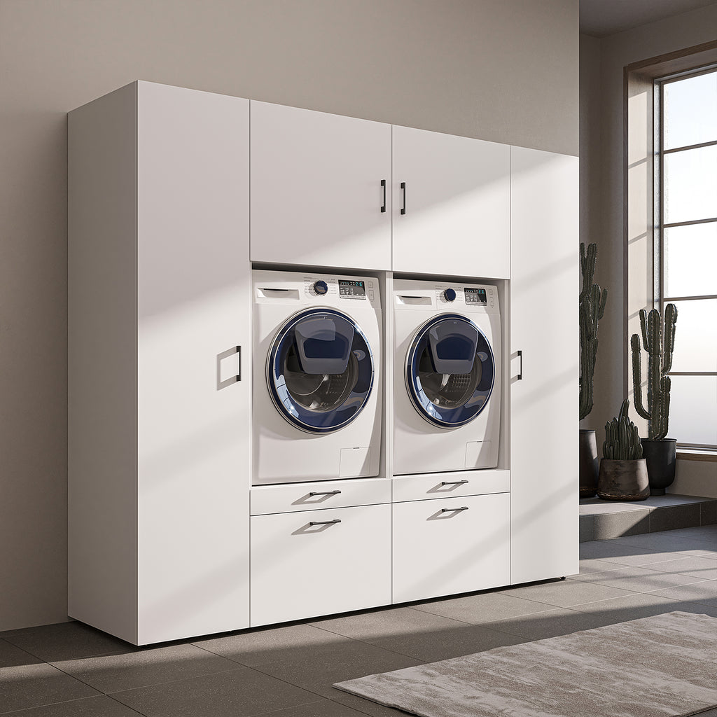 Roomart wandmeubel SERIE 2, 224 cm, voor 2 apparaten met 2 hoge kasten, in 3 kleuren