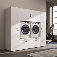 Roomart wandmeubel SERIE 2, 224 cm, voor 2 apparaten met 2 hoge kasten, in 3 kleuren