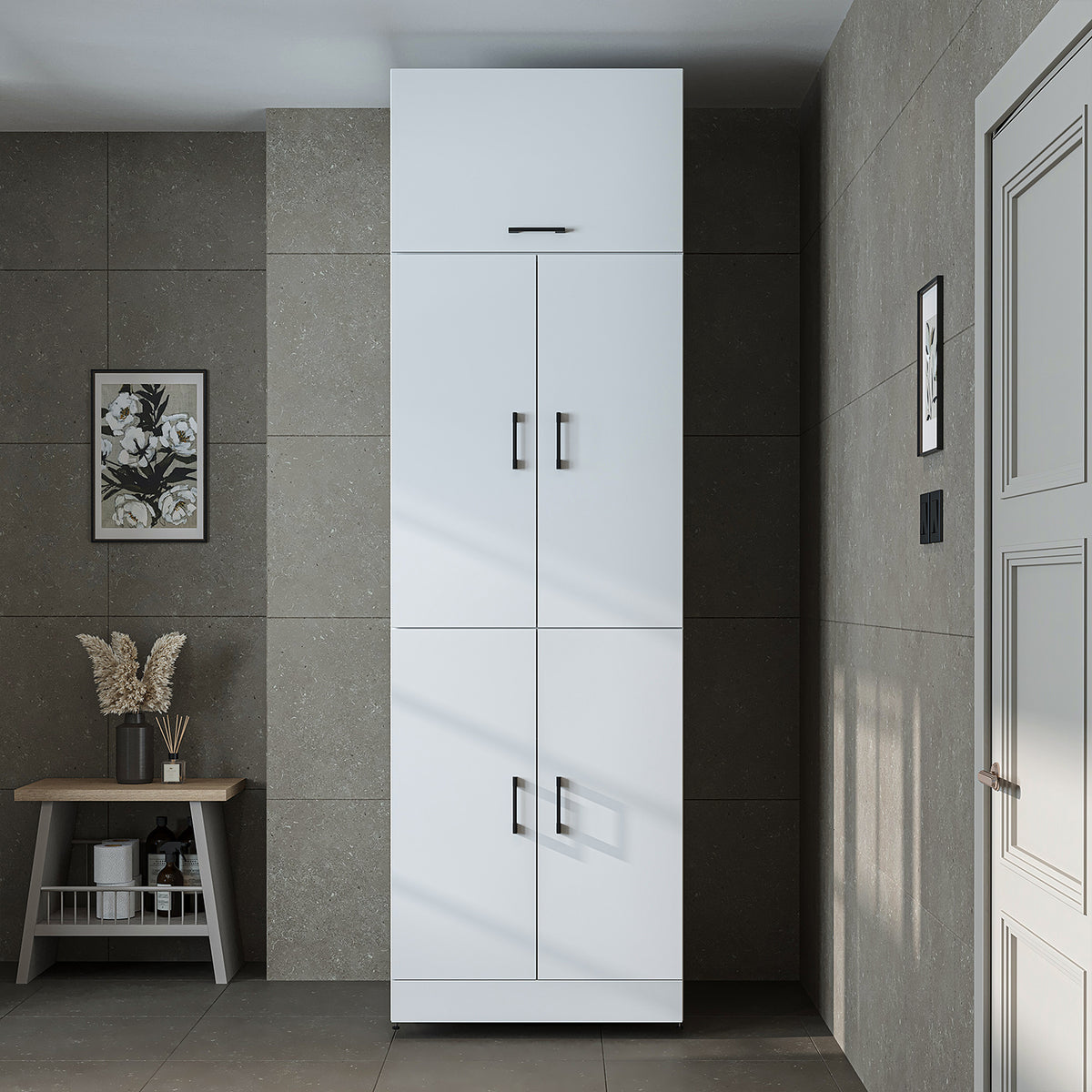 Roomart wasmachinekast DORA-II, 70 cm, voor wasmachine en droger, in 5 kleuren
