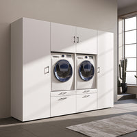 Roomart wandmeubel SERIE II, 254 cm, voor 2 apparaten met 2 hoge kasten, in 3 kleuren