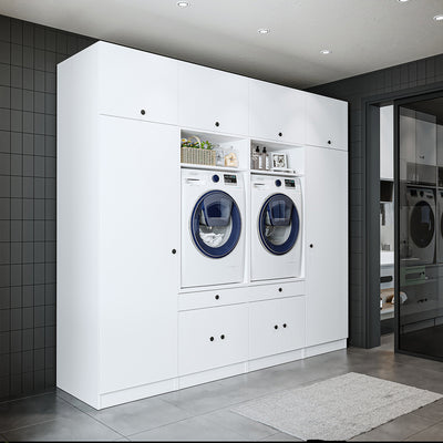 Roomart wasmachinekast SERIE 1, 254 cm, kastenwand met 2 hoge kasten, in 3 kleuren