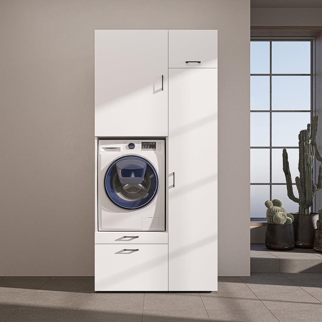 Roomart wasmachinekast SERIE 2, 112 cm, met hoge kast en uittrekplank, in 3 kleuren