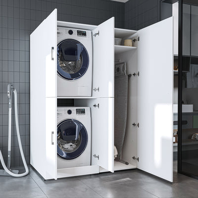 Roomart wasmachinekast DORA-II, 130 cm, voor wasmachine en droger, in 5 kleuren