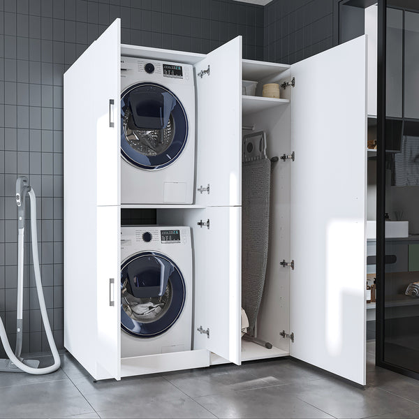 Roomart wasmachinekast DORA-II, 130 cm, voor wasmachine en droger, in 5 kleuren