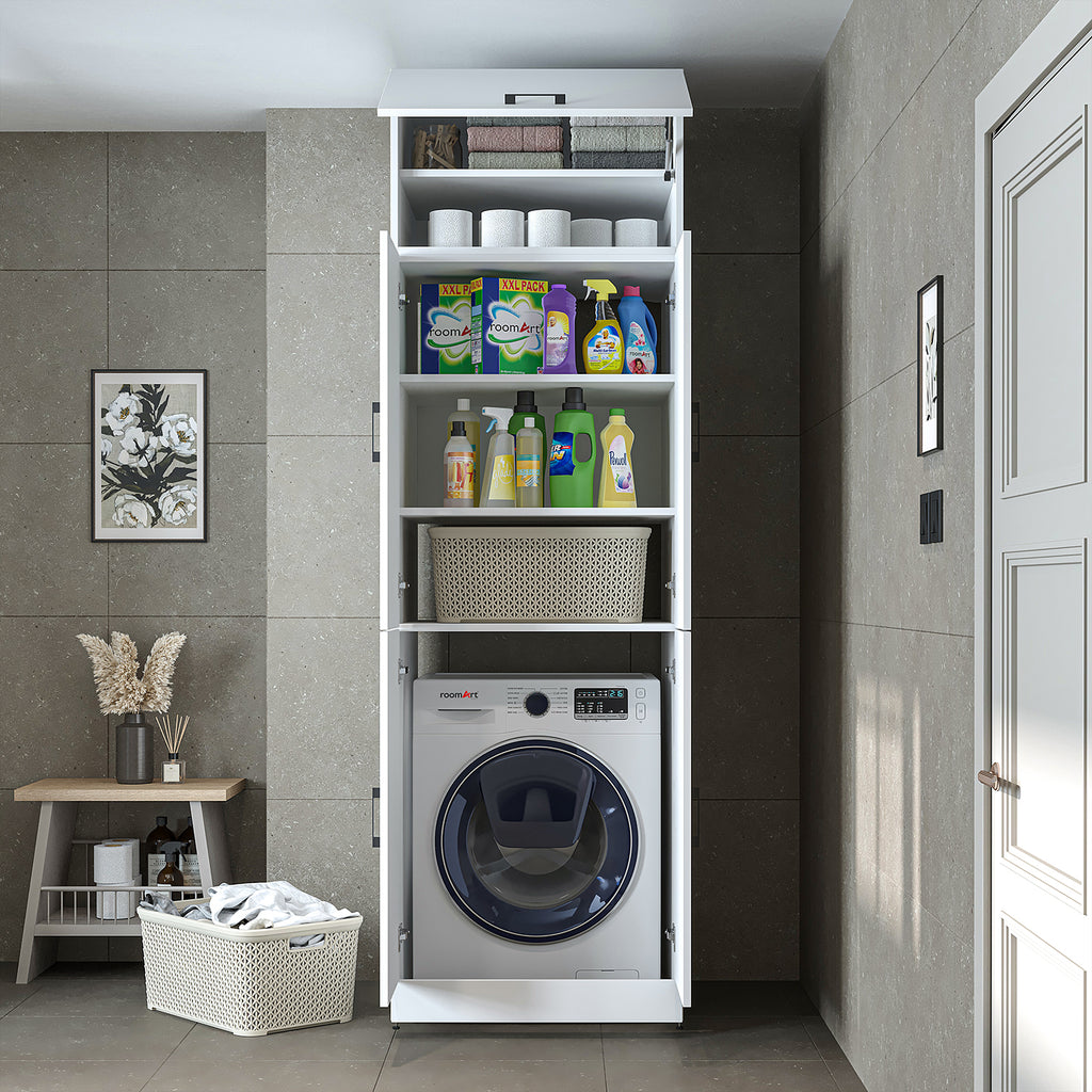 Roomart wasmachinekast DORA-II, 70 cm, voor wasmachine en droger, in 5 kleuren
