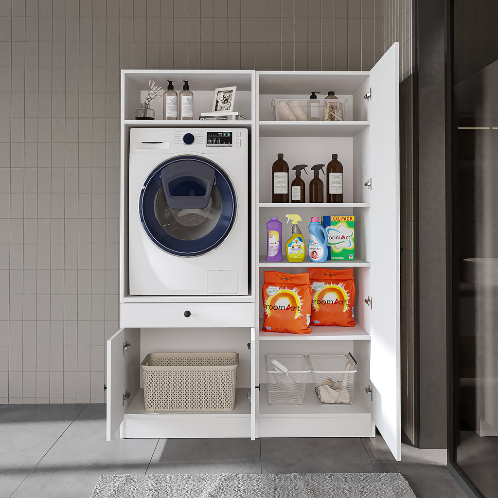 Roomart wasmachinekast SERIE 1, 127 cm, met kolomkast, in 3 kleuren