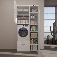 Roomart wasmachinekast SERIE 2, 112 cm, met hoge kast en uittrekplank, in 3 kleuren