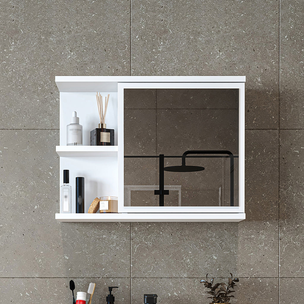 Roomart spiegelkast ADA, 60 cm, met open schap en soft-close-deur, in 4 kleuren