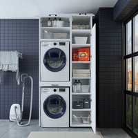 Roomart wasmachinekast DUO-I, 112 cm, met hoge kast en uittrekplank, in 3 kleuren