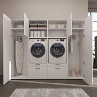 Roomart wandmeubel SERIE II, 254 cm, voor 2 apparaten met 2 hoge kasten, in 3 kleuren