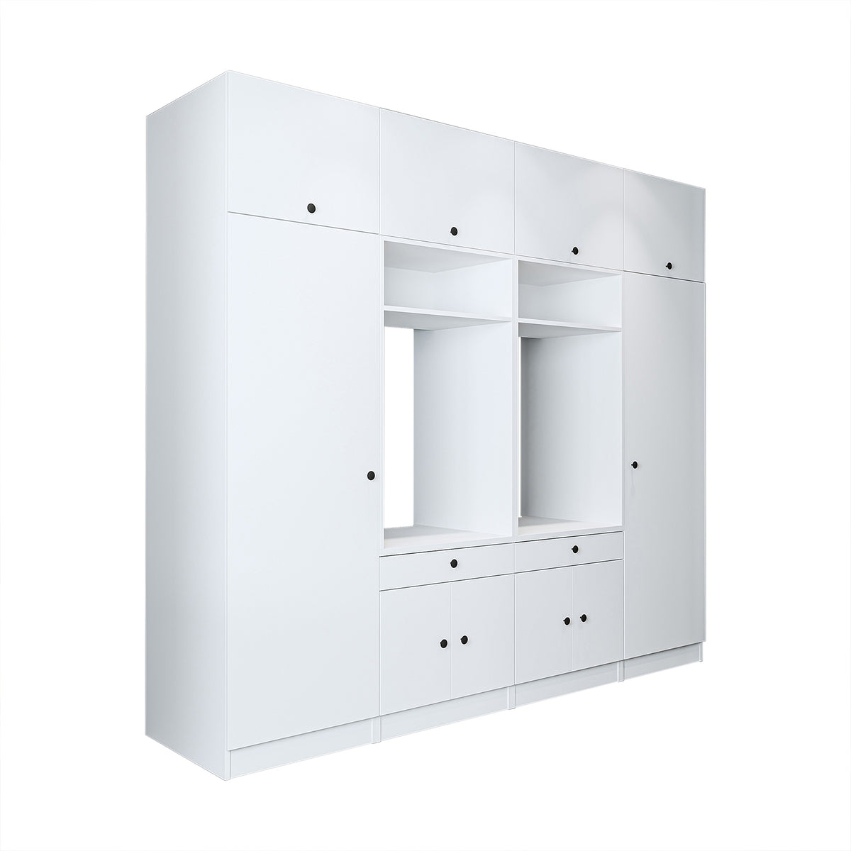 Roomart Schrankwand für Waschküche & Hauswirtschaftsraum – 254 cm breit – mit Ausziehbrett – in • Weiß •Eiche •Schwarz-Eiche - badezimmerschrank, waschbecken, badezimmermöbel, badschrank, badezimmer, mit, unterschrank, badmöbel, set, waschtisch, möbel, ba