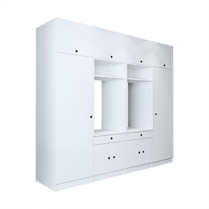 Roomart Schrankwand für Waschküche & Hauswirtschaftsraum – 254 cm breit – mit Ausziehbrett – in • Weiß •Eiche •Schwarz-Eiche - badezimmerschrank, waschbecken, badezimmermöbel, badschrank, badezimmer, mit, unterschrank, badmöbel, set, waschtisch, möbel, ba
