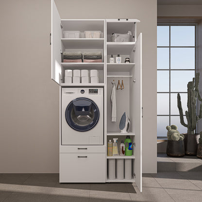 Roomart wasmachinekast SERIE 2, 112 cm, met hoge kast en uittrekplank, in 3 kleuren