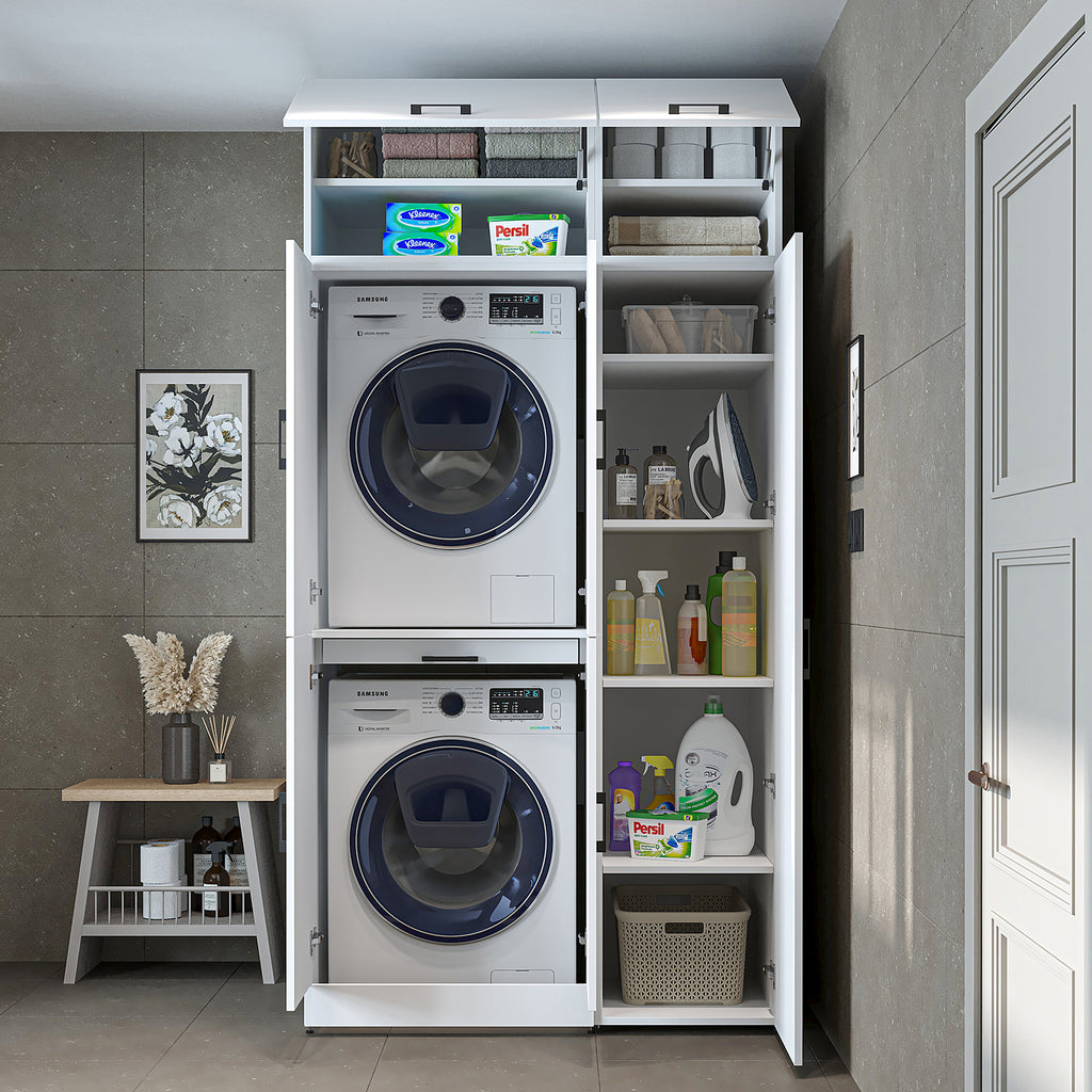 Roomart wasmachinekast DORA-I, 115 cm, voor wasmachine en droger met hoge kast, in 5 kleuren