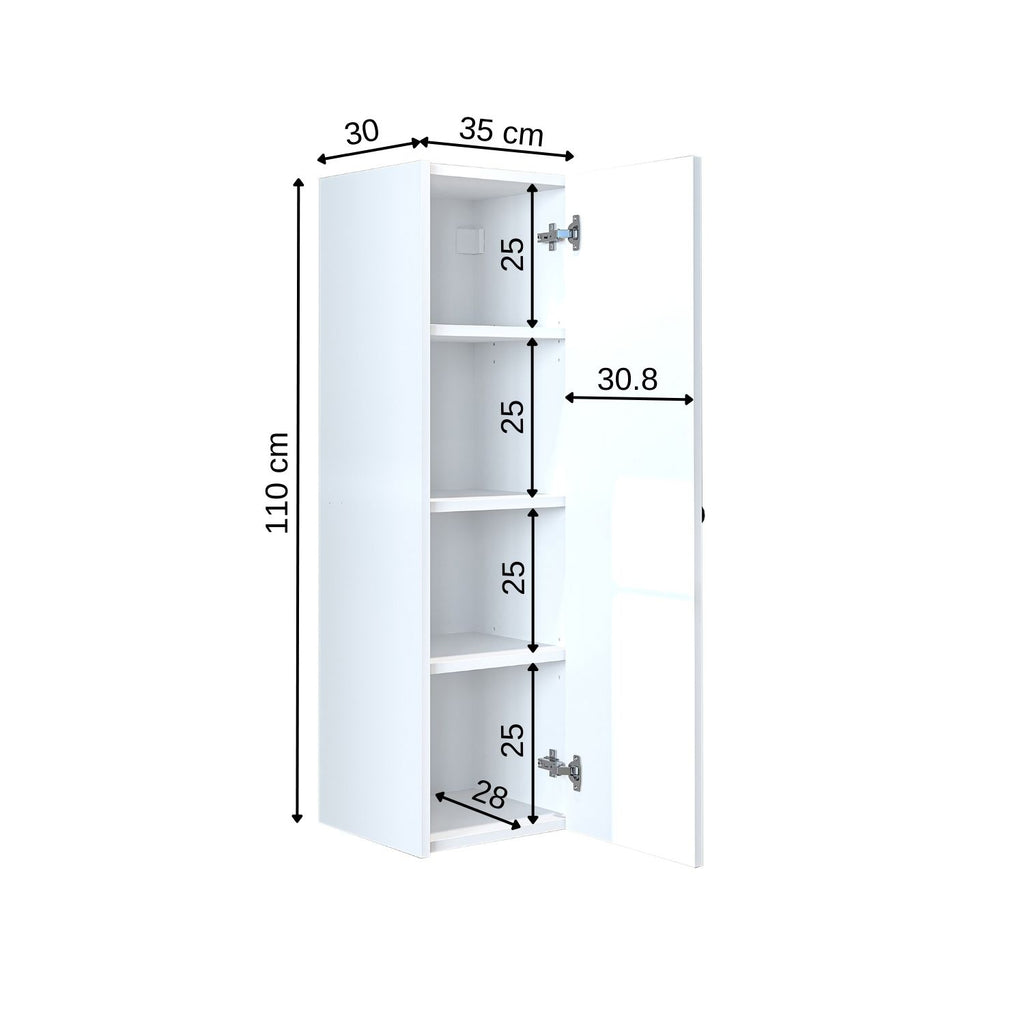 Maßzeichnung Badschrank ADA, ca. 35 x 110 x 30 cm