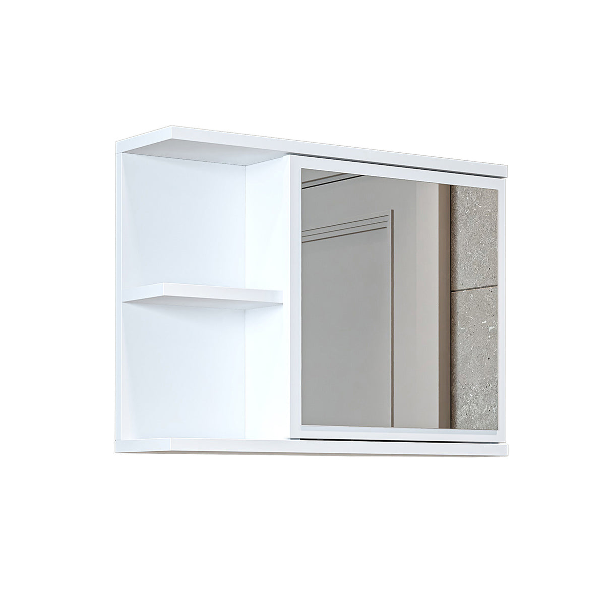 Roomart spiegelkast ADA, 60 cm, met open schap en soft-close-deur, in 4 kleuren