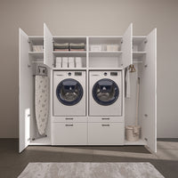 Roomart wandmeubel SERIE 2, 224 cm, voor 2 apparaten met 2 hoge kasten, in 3 kleuren
