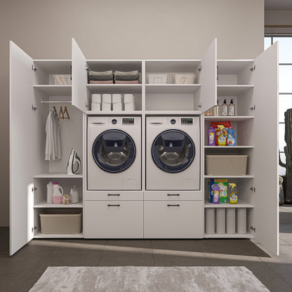 Roomart wandmeubel SERIE II, 254 cm, voor 2 apparaten met 2 hoge kasten, in 3 kleuren