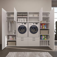 Roomart wandmeubel SERIE II, 254 cm, voor 2 apparaten met 2 hoge kasten, in 3 kleuren