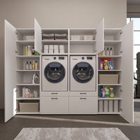 Roomart wandmeubel SERIE II, 254 cm, voor 2 apparaten met 2 hoge kasten, in 3 kleuren