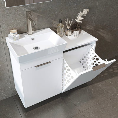 Roomart wastafelonderkast LYCIA, 49 cm, met wastafel en wasmand, in 4 kleuren