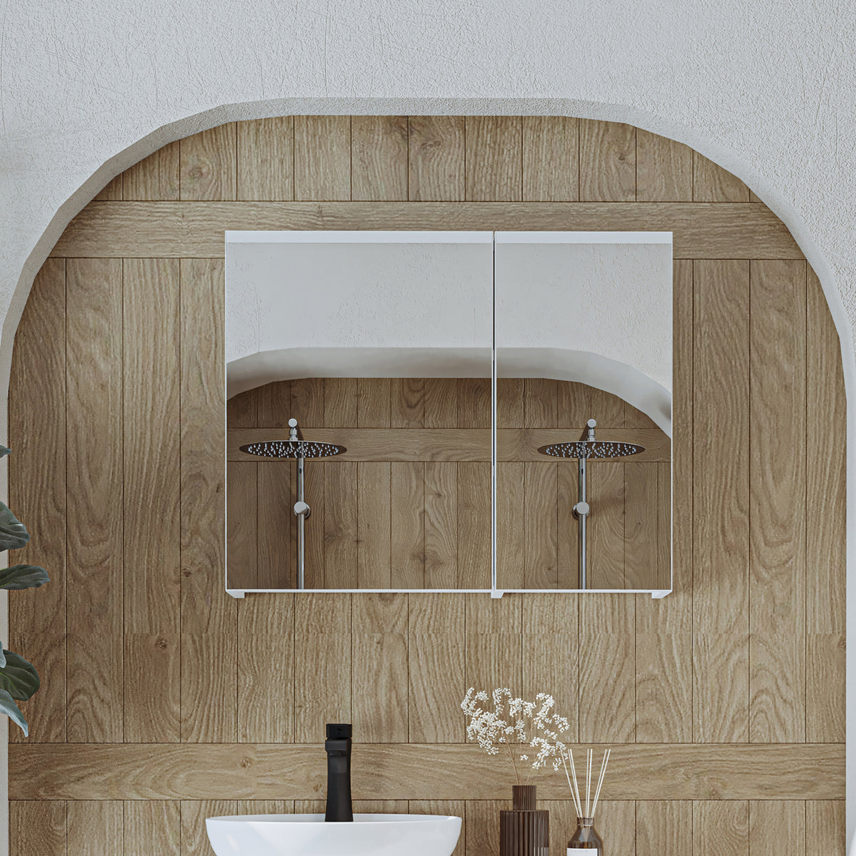 Roomart Badezimmerspiegelschrank "Gusto“ – 75/90/105 cm – in Weiß oder Eiche – moderner Badschrank mit Spiegel Roomart Badezimmerspiegelschrank "Gusto“ – 75/90/105 cm – in Weiß oder Eiche – moderner Badschrank mit Spiegel-  badezimmerspiegelschrank, mirro