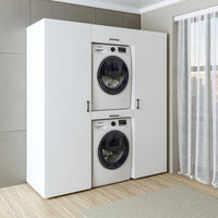 Roomart kastwand DUO-I, 187 cm, wasmachine en droger boven elkaar, in 3 kleuren