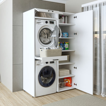 Roomart wasmachinekast DUO-I, 127 cm, ombouwkast voor wasmachine & droger, in 3 kleuren