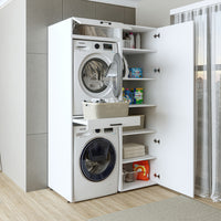 Roomart wasmachinekast DUO-I, 127 cm, ombouwkast voor wasmachine & droger, in 3 kleuren