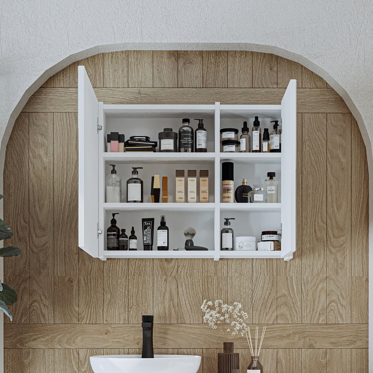 Roomart Badezimmerspiegelschrank "Gusto“ – 75/90/105 cm – in Weiß oder Eiche – moderner Badschrank mit Spiegel Roomart Badezimmerspiegelschrank "Gusto“ – 75/90/105 cm – in Weiß oder Eiche – moderner Badschrank mit Spiegel-  badezimmerspiegelschrank, mirro